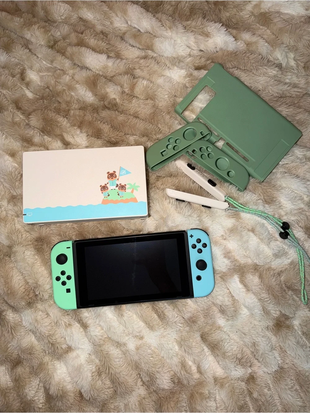 Animal Crossing edition Nintendo Switch with Mint Green/blue Joy-Con Controllers